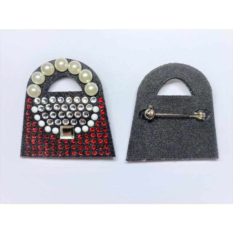 FREES ブローチBAG　FBR-002　45ｘ45ｍｍ　高級ラインストーン上品なパール使用　日本製 |  | 08
