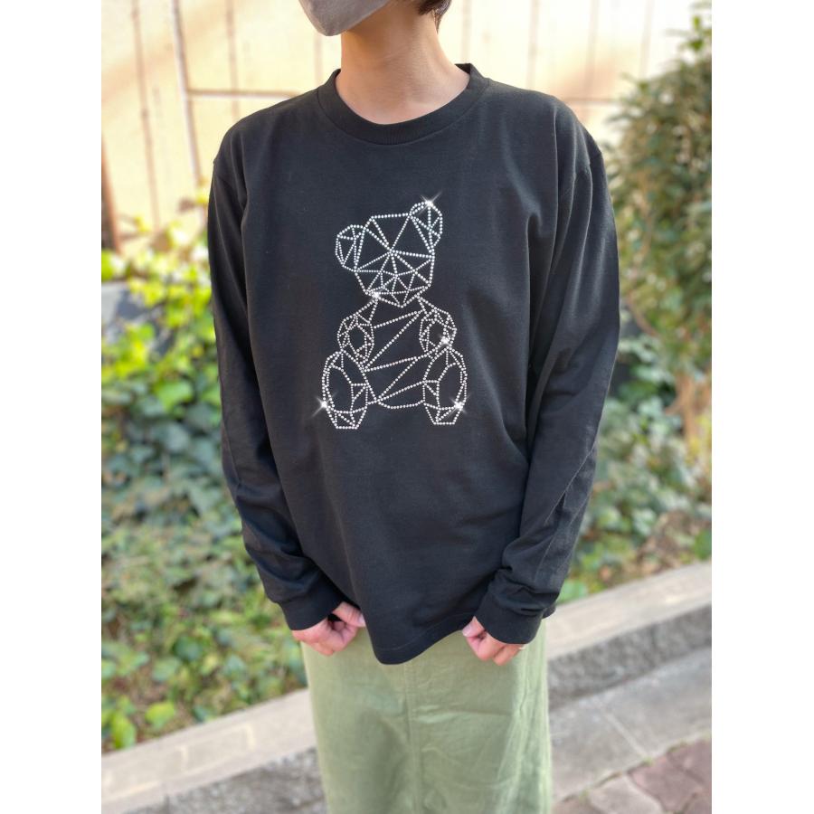 flt-003　ダイヤモンドベアー　ユニセックス　黒　キラキラオリジナル　高級プレミアムストーン　おしゃれアイテム　ファッション　トップス |  | 01