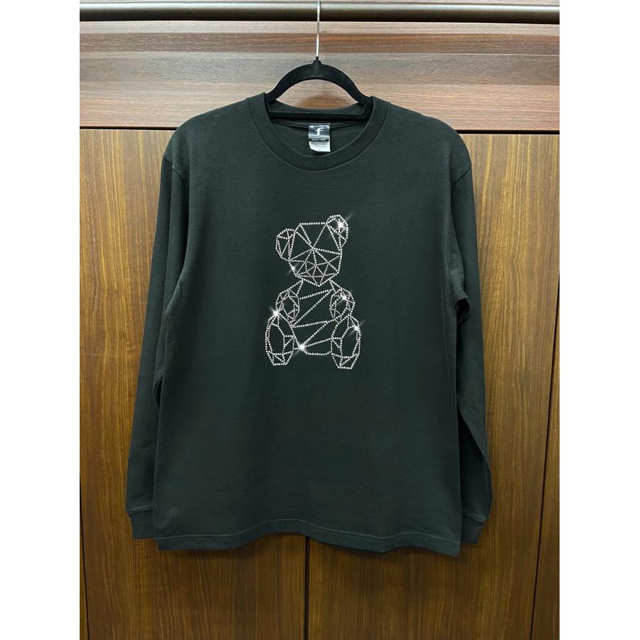 flt-003　ダイヤモンドベアー　ユニセックス　黒　キラキラオリジナル　高級プレミアムストーン　おしゃれアイテム　ファッション　トップス |  | 03
