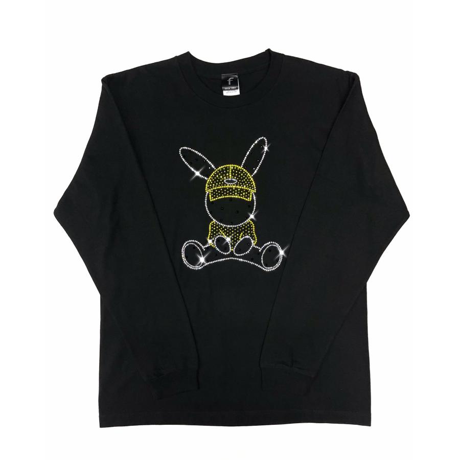 flt-005　クールラビット　ユニセックス　黒　キラキラオリジナル　高級プレミアムストーン　おしゃれアイテム　ファッション　トップス |  | 02