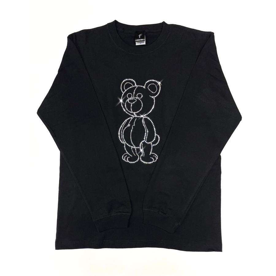 flt-009　マスコットベアーＤ　ユニセックス　黒　キラキラオリジナル　高級プレミアムストーン　おしゃれアイテム　ファッション　トップス |  | 02