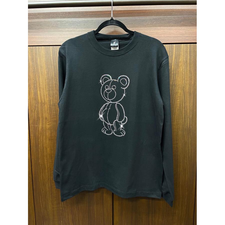 flt-009　マスコットベアーＤ　ユニセックス　黒　キラキラオリジナル　高級プレミアムストーン　おしゃれアイテム　ファッション　トップス |  | 03