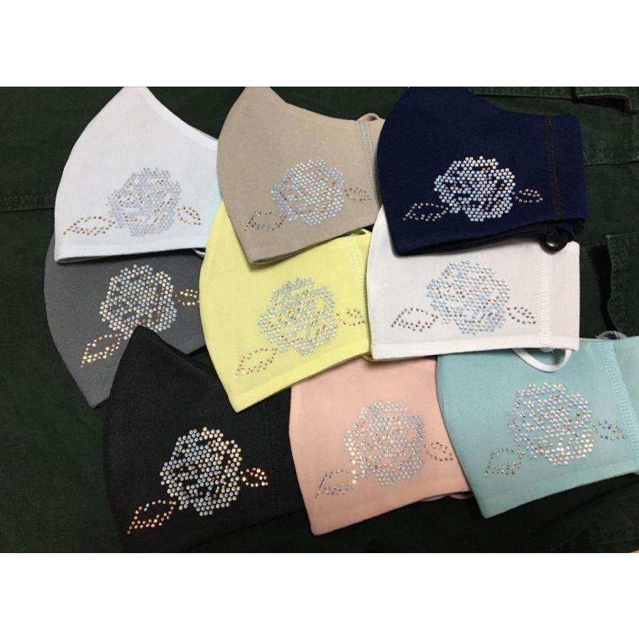 FREES037  ローズフラワー ラインストーン100回洗える 日本製 高機能　厚生省令第34号基準以下　花粉粒子補修効率96パーセントJIS対応 三層構造不織布使用 |  | 17