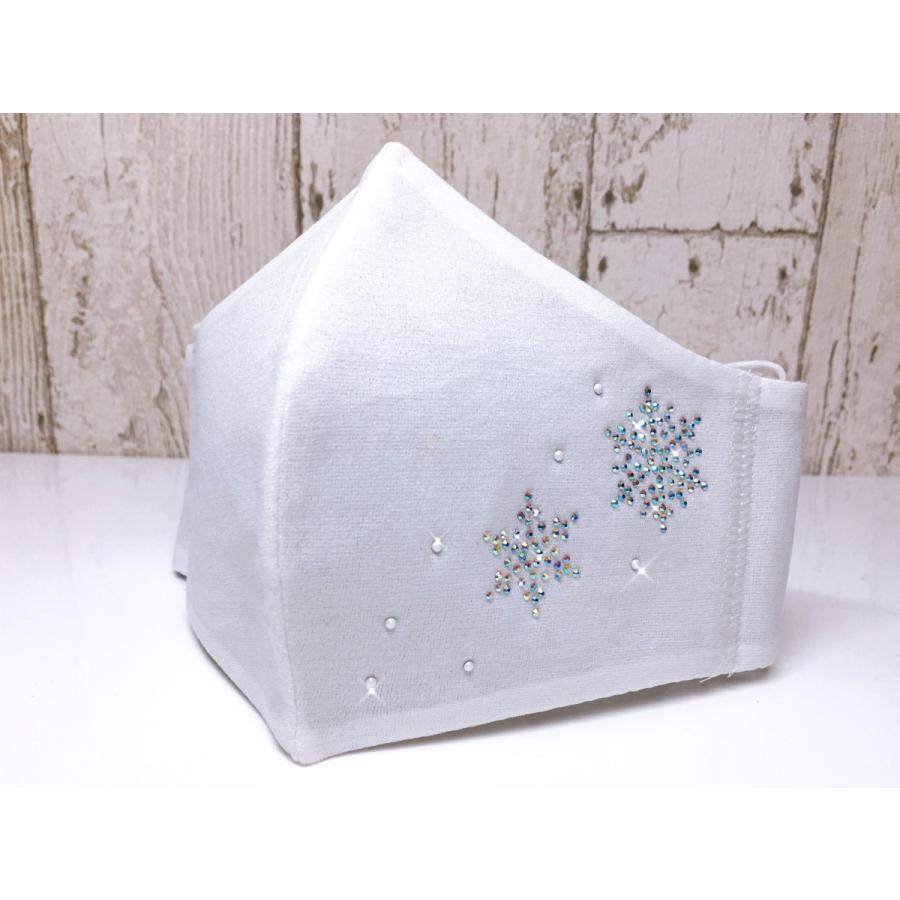 FREES042  雪結晶ラインストーンキラキラマスク 100回洗える 日本製 高機能　厚生省令第34号基準以下　花粉粒子補修効率96パーセントJIS対応 三層構造不織布使用 |  | 10