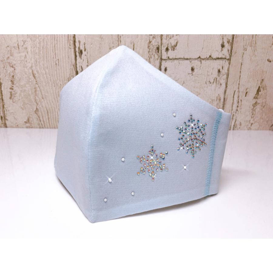 FREES042  雪結晶ラインストーンキラキラマスク 100回洗える 日本製 高機能　厚生省令第34号基準以下　花粉粒子補修効率96パーセントJIS対応 三層構造不織布使用 |  | 15