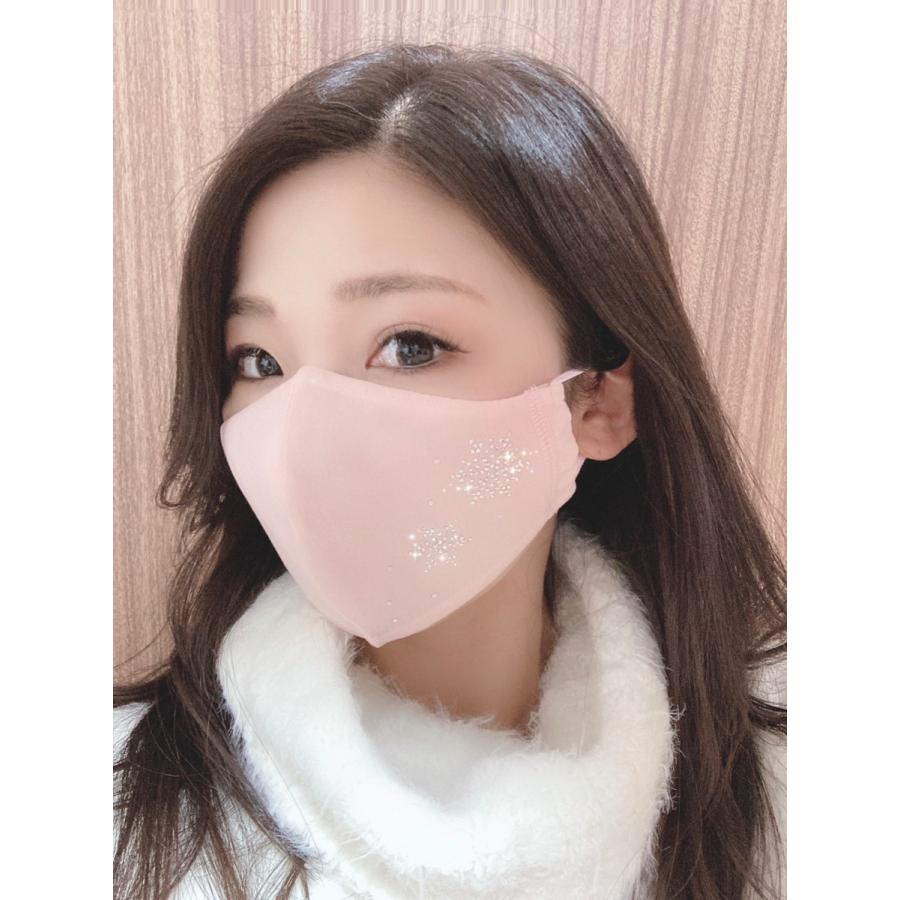 FREES042  雪結晶ラインストーンキラキラマスク 100回洗える 日本製 高機能　厚生省令第34号基準以下　花粉粒子補修効率96パーセントJIS対応 三層構造不織布使用 |  | 03