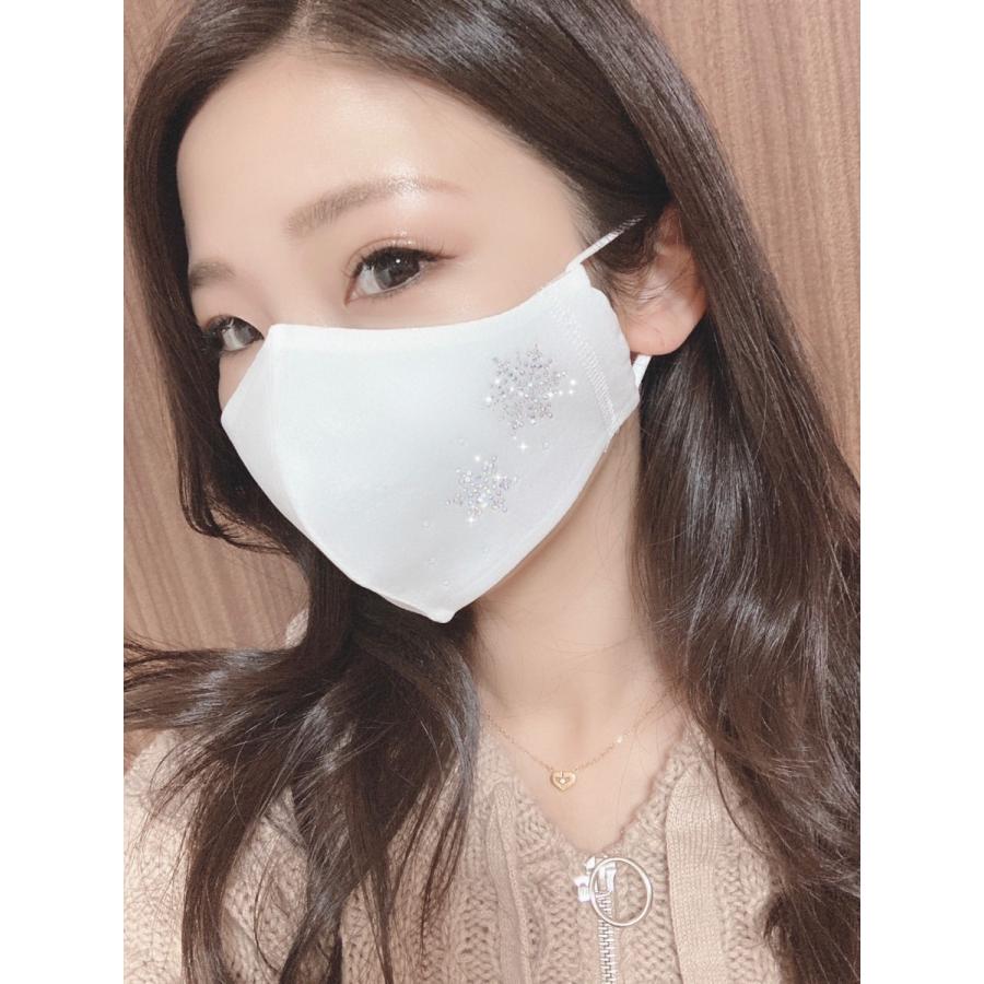 FREES042  雪結晶ラインストーンキラキラマスク 100回洗える 日本製 高機能　厚生省令第34号基準以下　花粉粒子補修効率96パーセントJIS対応 三層構造不織布使用 |  | 04