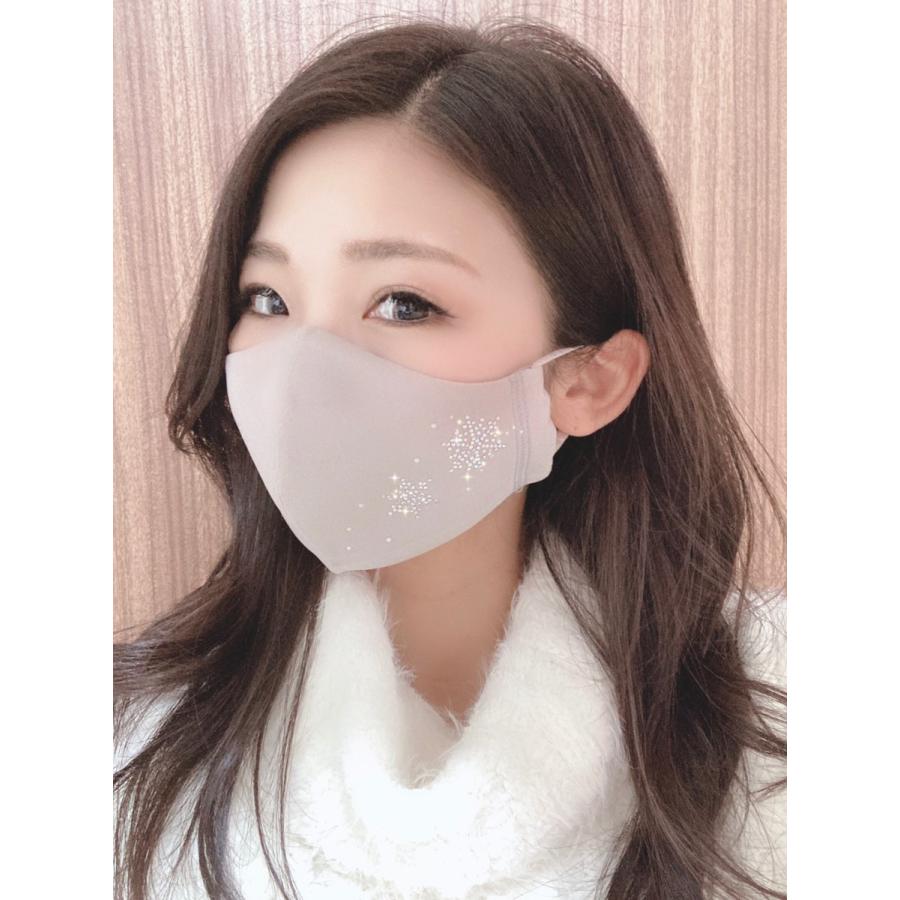 FREES042  雪結晶ラインストーンキラキラマスク 100回洗える 日本製 高機能　厚生省令第34号基準以下　花粉粒子補修効率96パーセントJIS対応 三層構造不織布使用 |  | 07