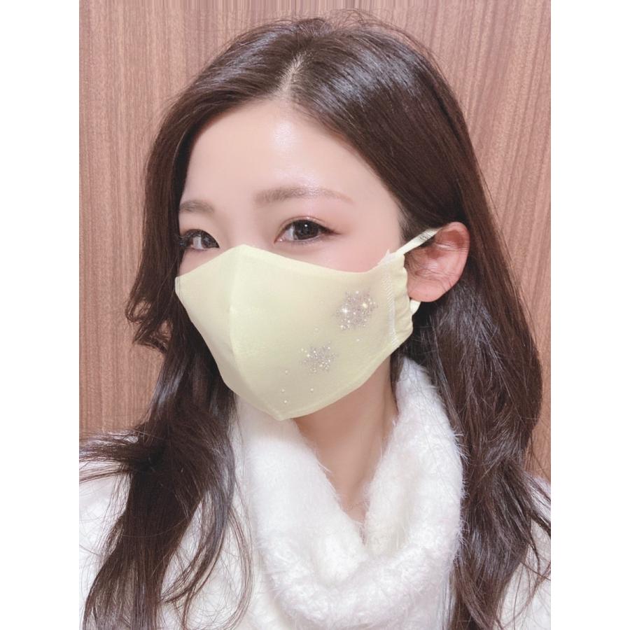 FREES042  雪結晶ラインストーンキラキラマスク 100回洗える 日本製 高機能　厚生省令第34号基準以下　花粉粒子補修効率96パーセントJIS対応 三層構造不織布使用 |  | 09
