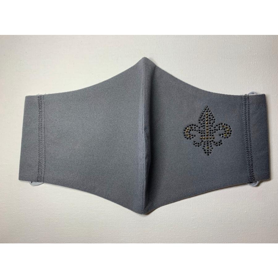 FREESマスク059　Ｌサイズ  new ユリマーク　ラインストーンカラーヘマタイト＆オーラムゴールド使用 キラキラマスク 日本製 パパ、彼氏へのプレゼントに！ |  | 08