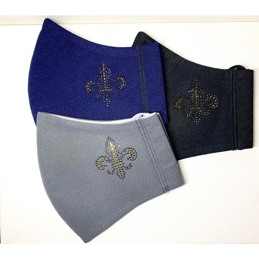 FREESマスク059　Ｌサイズ  new ユリマーク　ラインストーンカラーヘマタイト＆オーラムゴールド使用 キラキラマスク 日本製 パパ、彼氏へのプレゼントに！ |  | 10