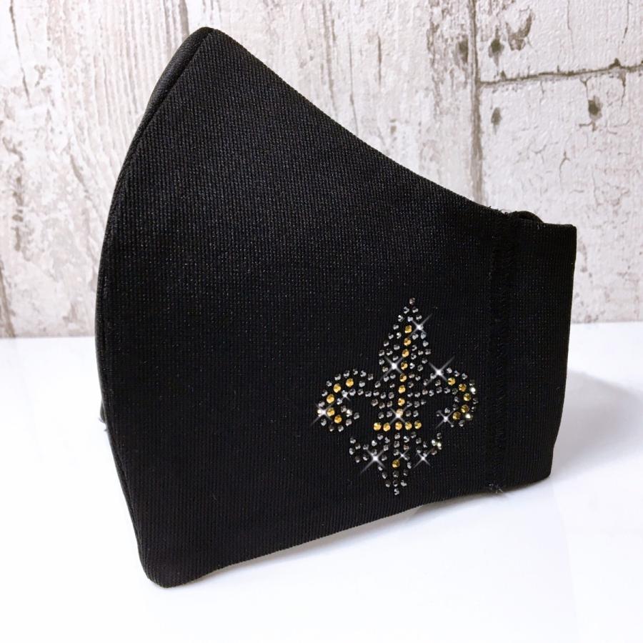 FREESマスク059　Ｌサイズ  new ユリマーク　ラインストーンカラーヘマタイト＆オーラムゴールド使用 キラキラマスク 日本製 パパ、彼氏へのプレゼントに！ |  | 03