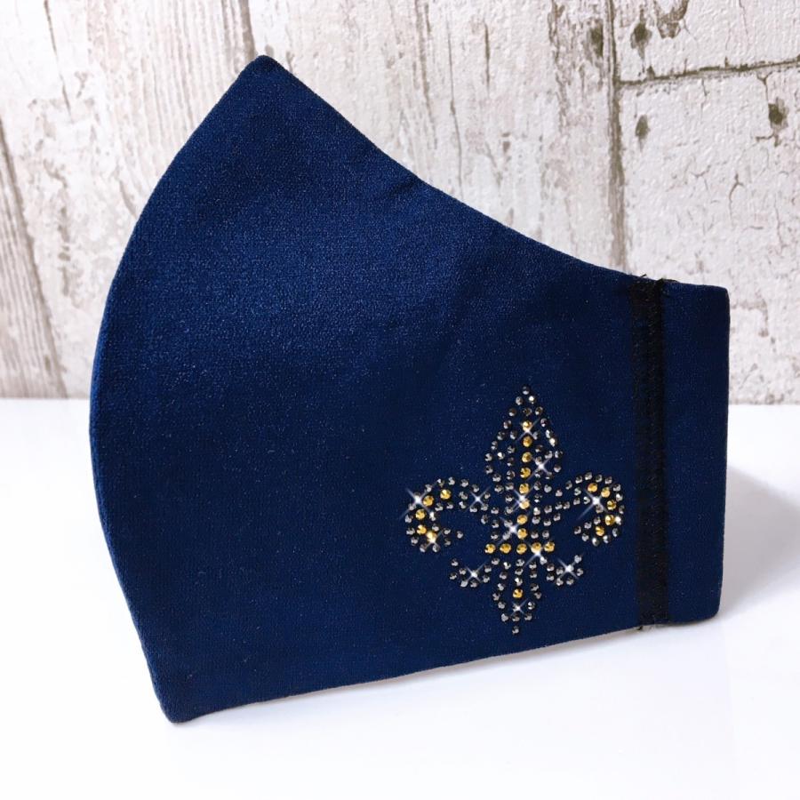 FREESマスク059　Ｌサイズ  new ユリマーク　ラインストーンカラーヘマタイト＆オーラムゴールド使用 キラキラマスク 日本製 パパ、彼氏へのプレゼントに！ |  | 04