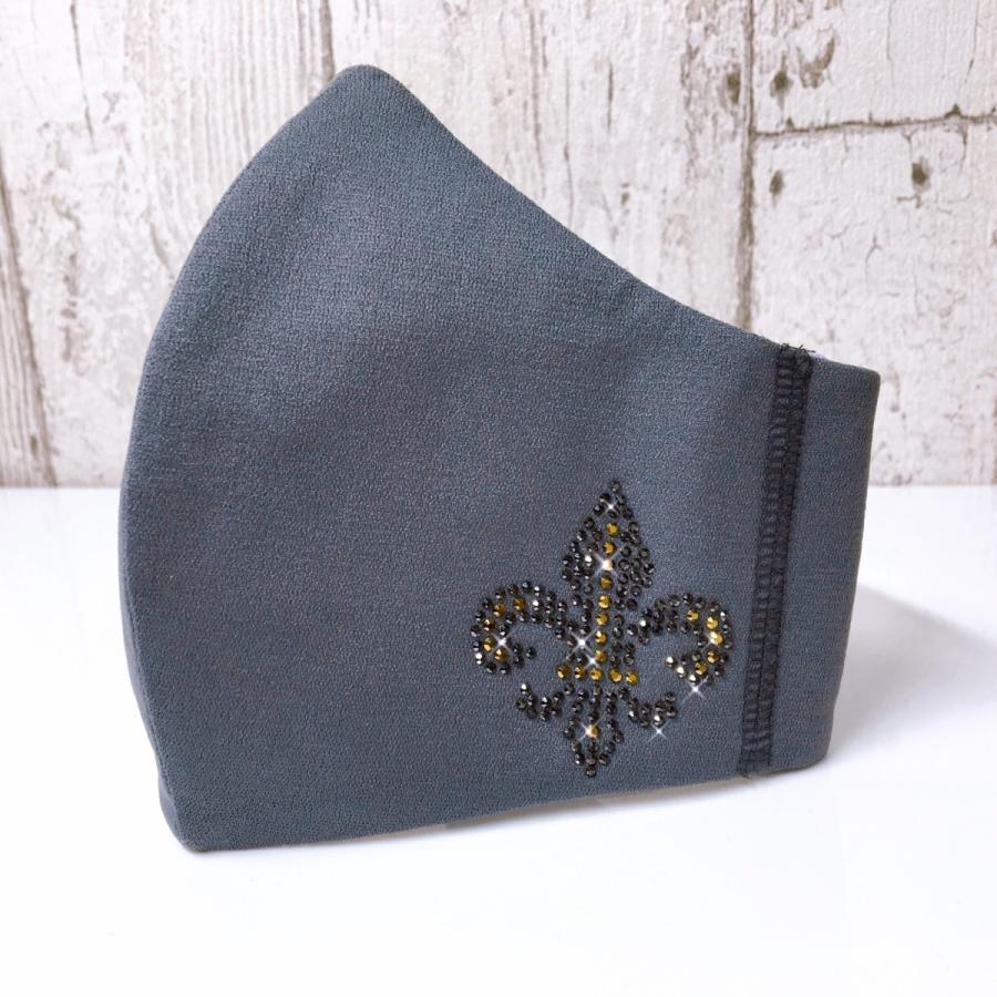 FREESマスク059　Ｌサイズ  new ユリマーク　ラインストーンカラーヘマタイト＆オーラムゴールド使用 キラキラマスク 日本製 パパ、彼氏へのプレゼントに！ |  | 05