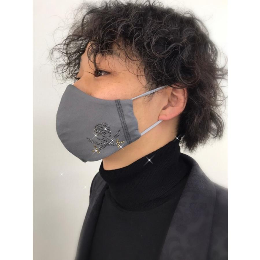 FREESマスク060 Ｌサイズ new 剣ドクロ　ラインストーンカラーヘマタイト＆オーラムゴールド使用 キラキラマスク 日本製 パパ、彼氏へのプレゼントに！ |  | 02