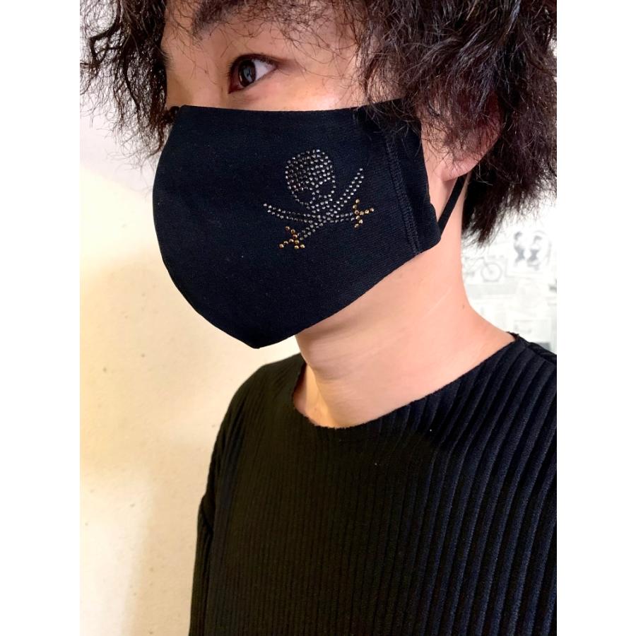FREESマスク060 Ｌサイズ new 剣ドクロ　ラインストーンカラーヘマタイト＆オーラムゴールド使用 キラキラマスク 日本製 パパ、彼氏へのプレゼントに！ |  | 03