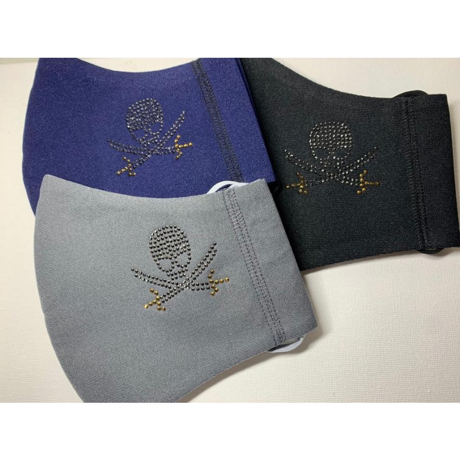 FREESマスク060 Ｌサイズ new 剣ドクロ　ラインストーンカラーヘマタイト＆オーラムゴールド使用 キラキラマスク 日本製 パパ、彼氏へのプレゼントに！ |  | 07