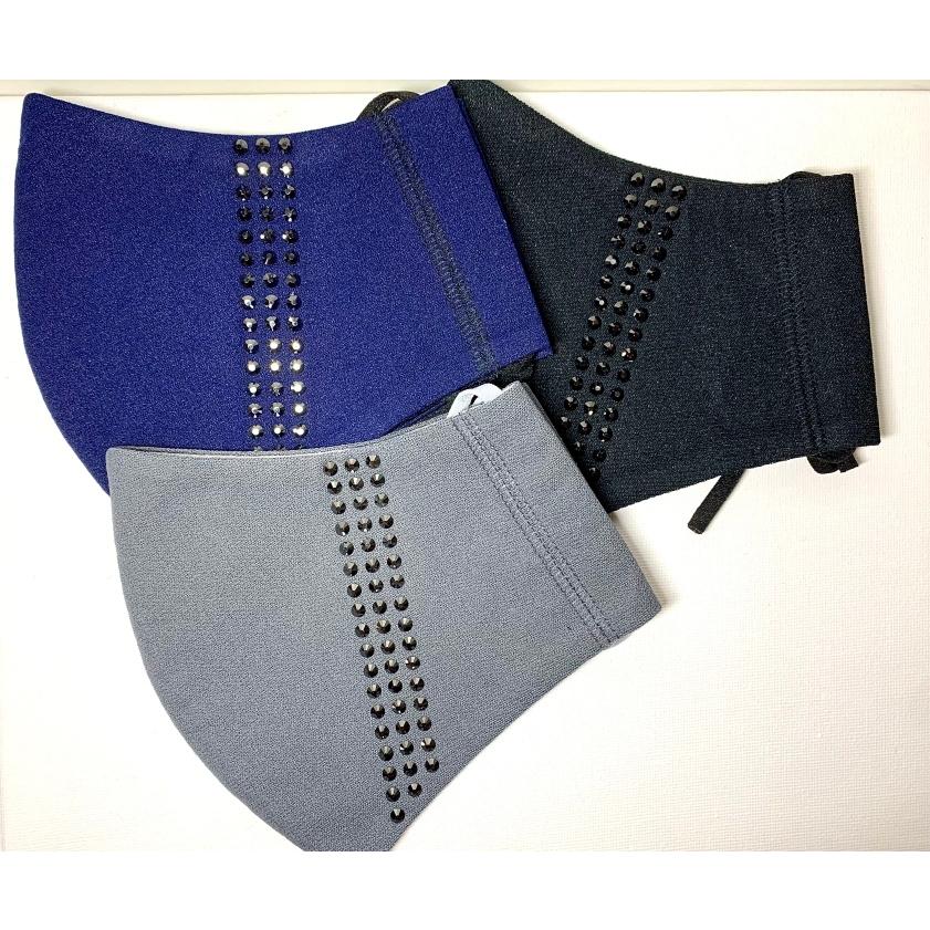 FREESマスク062 Ｌサイズ new スリーライン　ラインストーンカラーヘマタイト使用 キラキラマスク 日本製 パパ、彼氏へのプレゼントに！ |  | 07