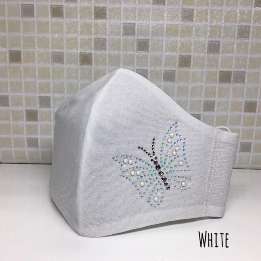 FREES065 蝶柄 高級プレミアムストーン＆パール水洗い100回洗える 日本製高機能厚生省令第34号基準以下 花粉粒子補修効率96パーセント三層構造不織布使用 |  | 11