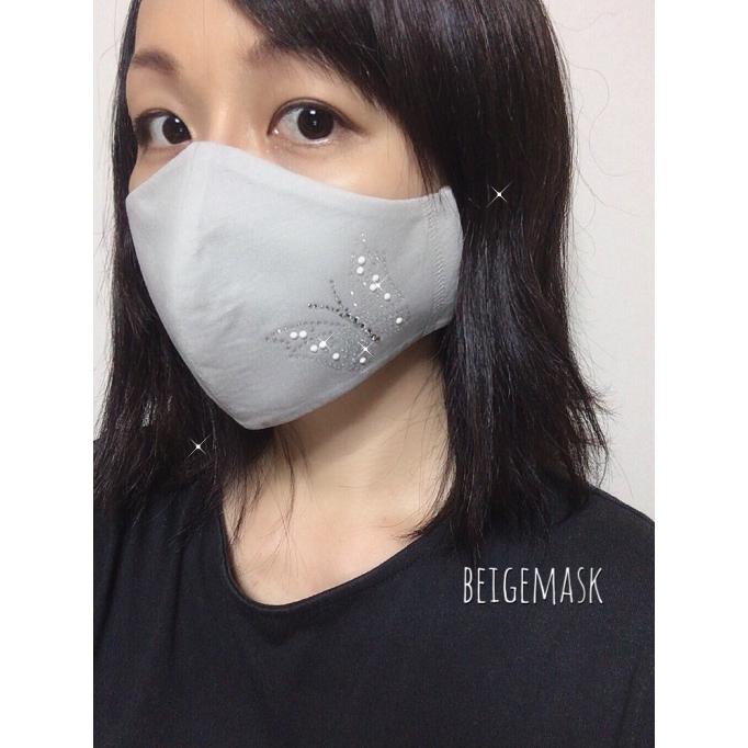 FREES065 蝶柄 高級プレミアムストーン＆パール水洗い100回洗える 日本製高機能厚生省令第34号基準以下 花粉粒子補修効率96パーセント三層構造不織布使用 |  | 03