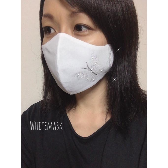 FREES065 蝶柄 高級プレミアムストーン＆パール水洗い100回洗える 日本製高機能厚生省令第34号基準以下 花粉粒子補修効率96パーセント三層構造不織布使用 |  | 05