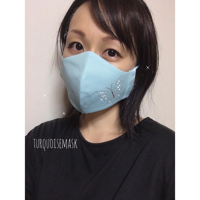 FREES065 蝶柄 高級プレミアムストーン＆パール水洗い100回洗える 日本製高機能厚生省令第34号基準以下 花粉粒子補修効率96パーセント三層構造不織布使用 |  | 08