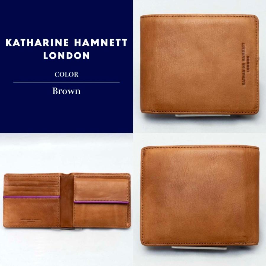 札入れ 二つ折り財布 財布 小銭入れ付き キャサリンハムネット 国産牛革 姫路レザー使用 KATHARINE HAMNETT (全3色 490-57003) | KATHARINE HAMNETT | 05