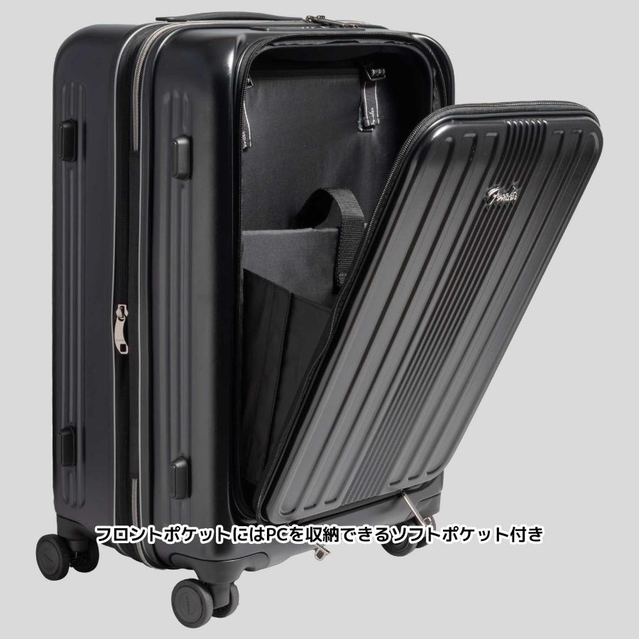 スーツケース Mサイズ 53~60L Fender フェンダー 3〜5泊 フロントオープン ストッパー 拡張 USB キャリーケース 950-4501｜freesebe｜15