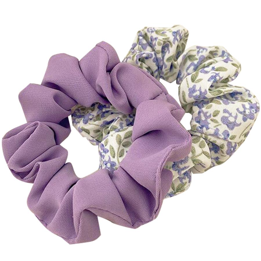 送料無料 ヘアアクセサリー 2点セット 紫 花柄シュシュ ヘアクリップ Fs H01 2p 送料こみde雑貨 通販 Yahoo ショッピング