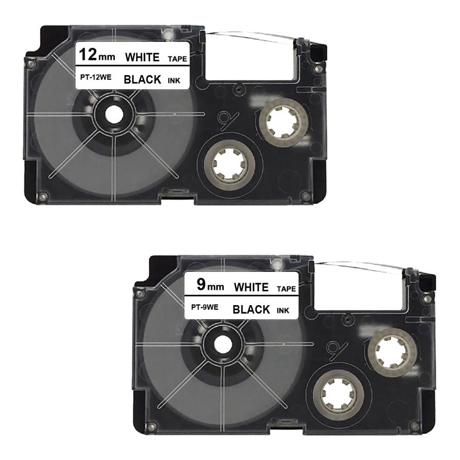 カシオ ラベルテープ 12mm 9mm 各2個 （カシオネームランドテープ3.5 