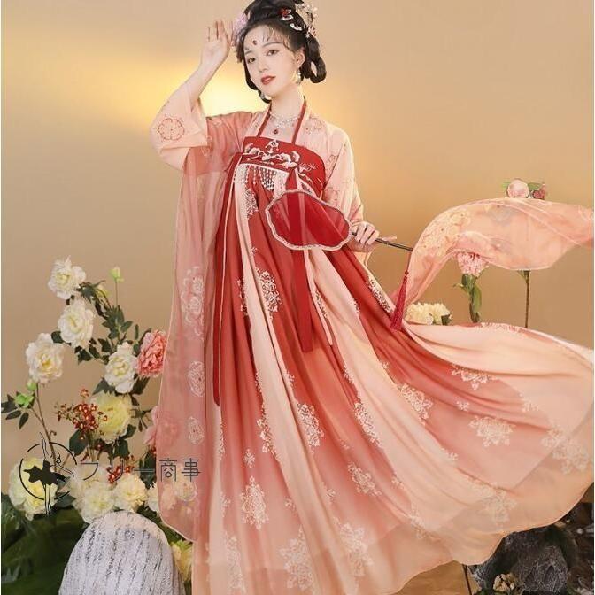 中国伝統古典漢服唐装 3色 中華コスプレ衣装ワンピース 美品 