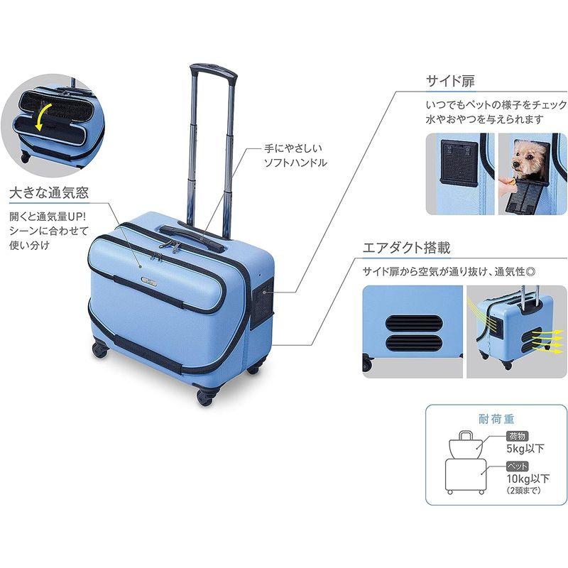 ジェックス OSOTO キャリー ローラー 軽量 ポリカーボネイト製 ハードキャリー スカイブルー ペット用 Mサイズ OSOTO キャリー ローラー 軽量 ポリカーボネイト製 ハードキャリー スカイブルー ペット用 Mサイズ