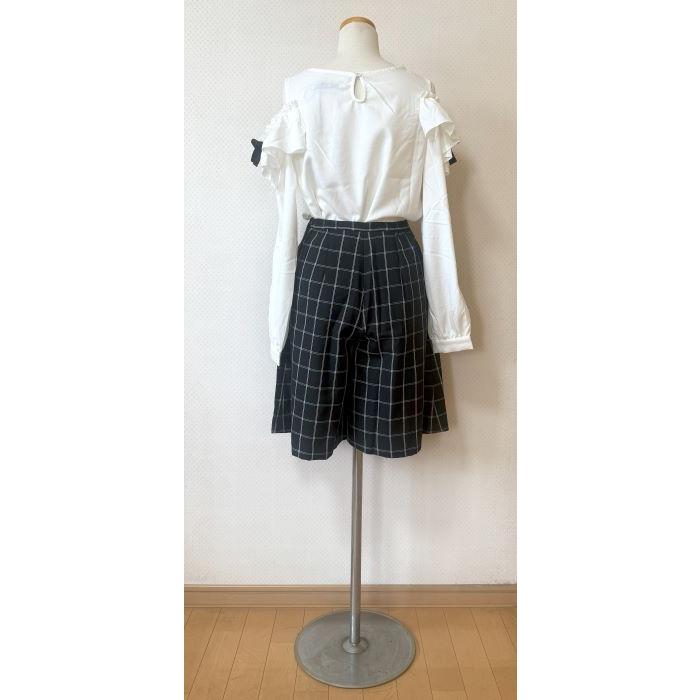ブラック チェック ミディアムキュロット チェック柄キュロット（女の子） 通販【ニッセン】