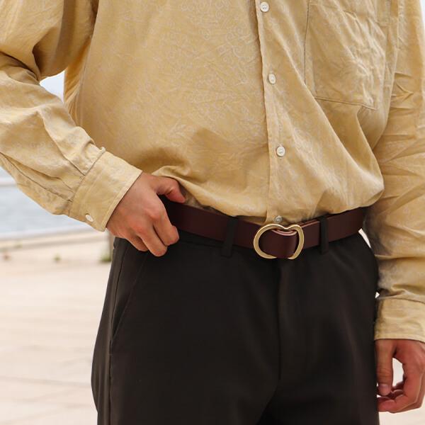 二宮五郎商店 メンズ ベルト サイズフリー あながない ベルト NINO