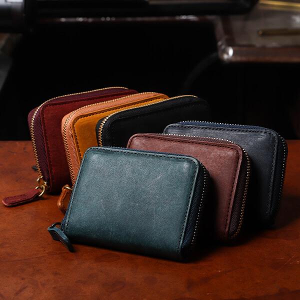 コインケース カードケース 札入れ ヒズファクトリー ミニラウンド カード＆小銭入れ HIS-FACTORY