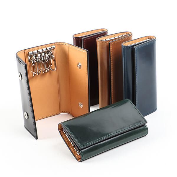 キーケース コードバン メンズ 本革 プレゼント  名入れ オイルコードバン 高級 三つ折り キーホルダー 5連 ダブルホック コンパクト バレンタインギフト 爆買 | Boosters | 02