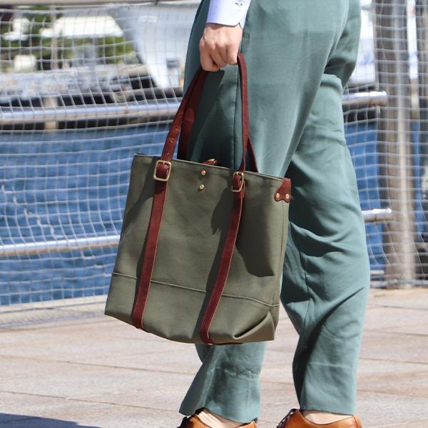 ワンズワーカー 帆布と革のトートバッグ ONES WORKER 爆買 : フリー