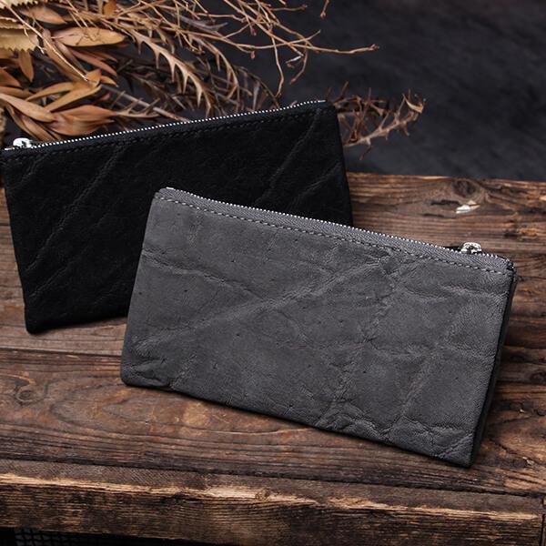 クロムエクセル トラッカーウォレット ミドル 3層 黒 茶心 ホーウィン