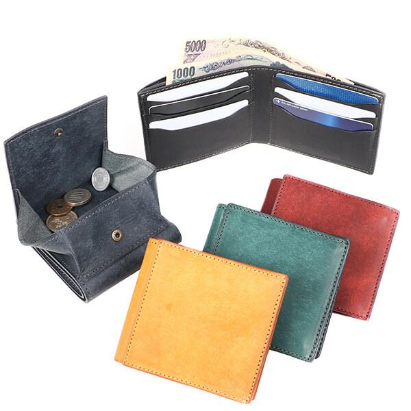 財布 プエブロ 二つ折り財布小銭付き財布 牛革 おしゃれ 本革 人気