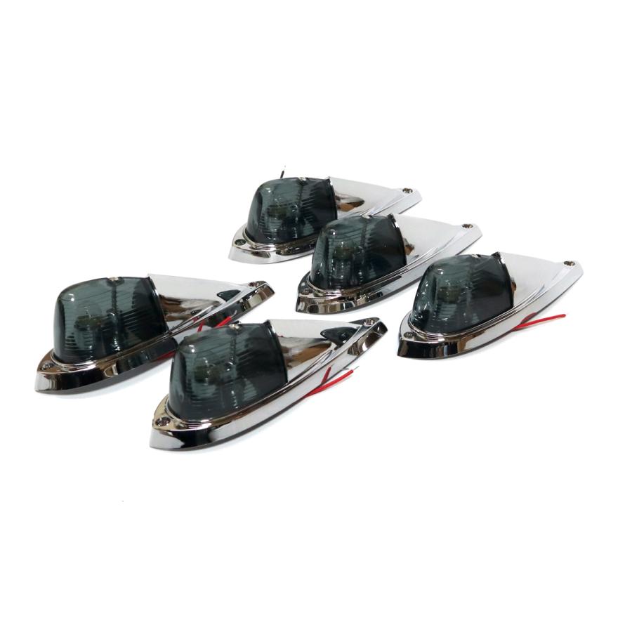 LEDルーフマーカー ミニナマズ スモーク 5発 フルキット 12/24V レトロ