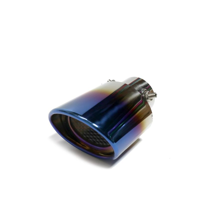 汎用デュアルステンレスマフラー ブルーグラデーション デュアルマフラーカッター ステンレス グラデーション - メルカリ