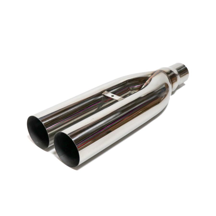 汎用 75パイ ステンレス マフラーカッター 2本出し 左右共通 切りっ