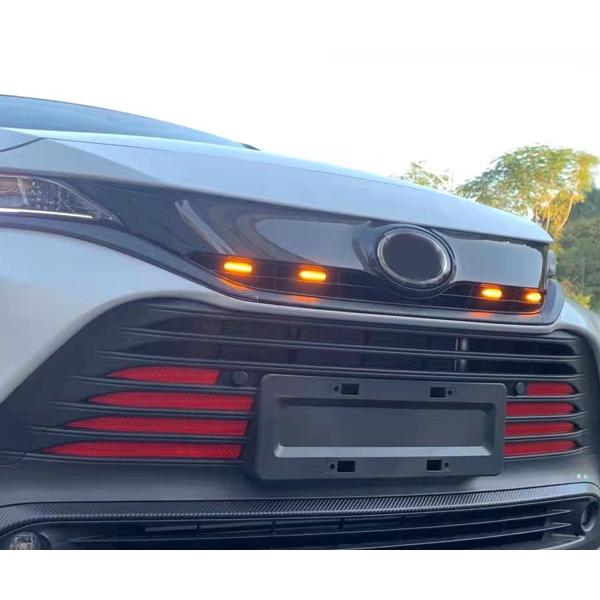 80系ハリアー用 LED グリルマーカー アンバー4連 ビルトイン デイライト オレンジ ドレスアップカスタムパーツ_2