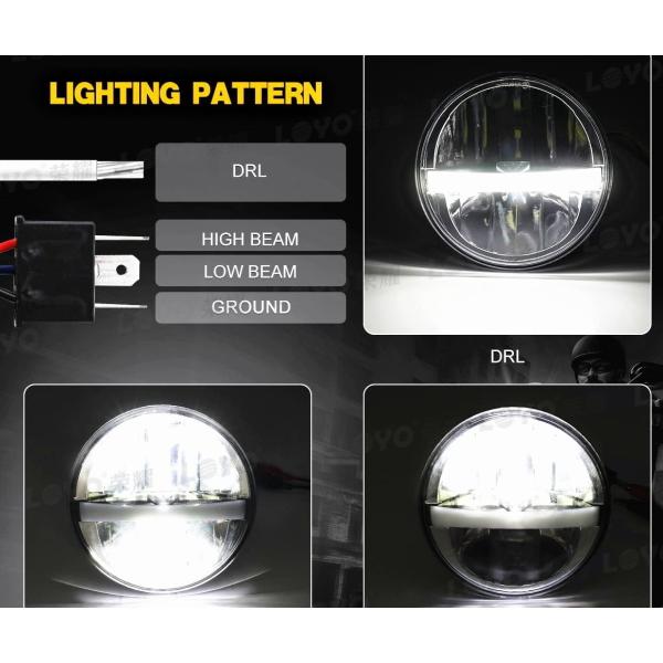 汎用5.75インチ LEDヘッドライト デイライト付き ヘッドランプ