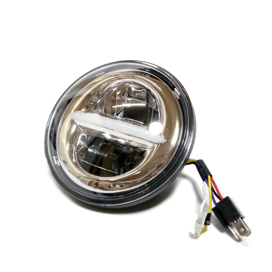 汎用5.75インチ LEDヘッドライト デイライト付き ヘッドランプ カフェ