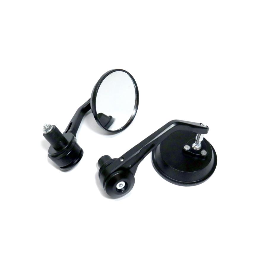 バーエンドミラー（SR400用） 汎用 バーエンドミラー 丸型 ラウンド カフェレーサー 22mmハンドル用