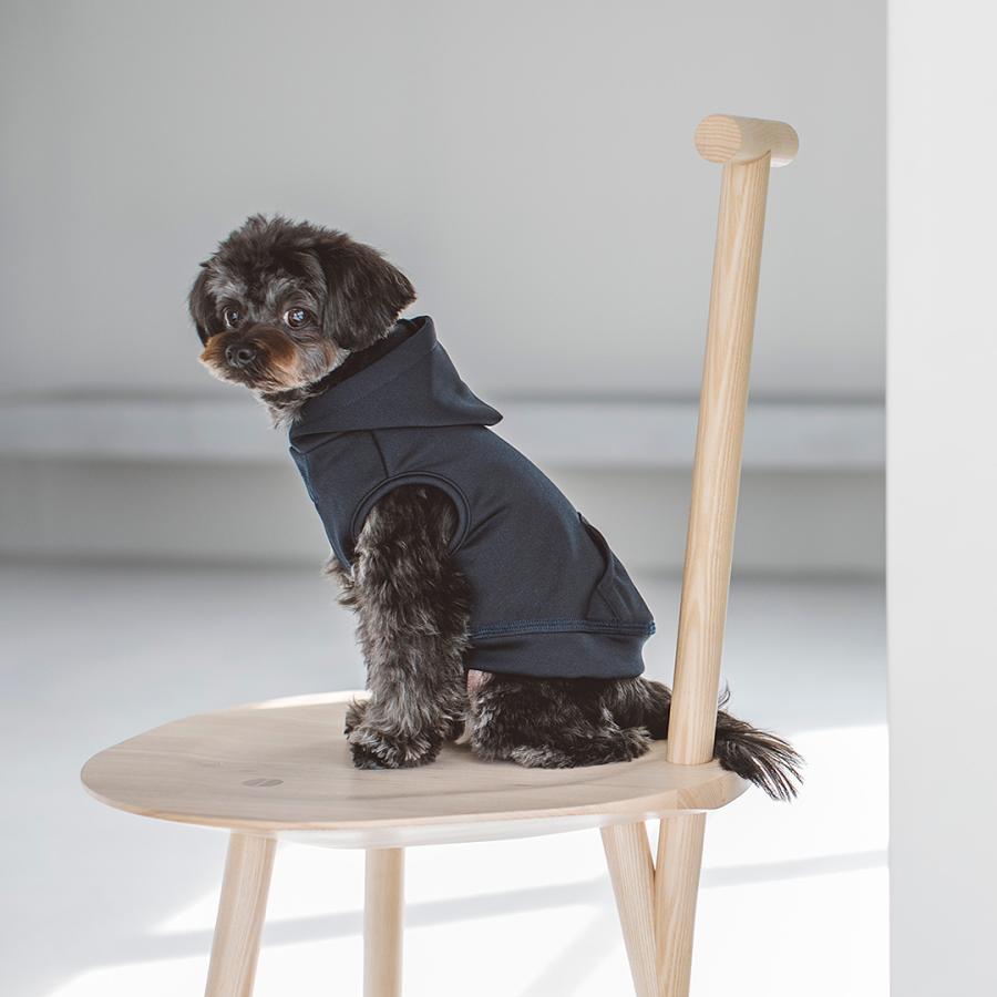 SIVI ブラック フリース犬服 フード付き sevenbridge_h0219