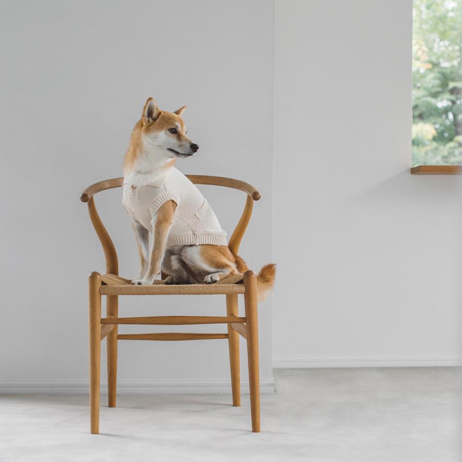 オーガニックポップコーンニット L / LL ウェア 犬服 ドッグ ペット 子犬 セーター かわいい オーガニック シンプル 国産 日本 おしゃれ 旅行の画像