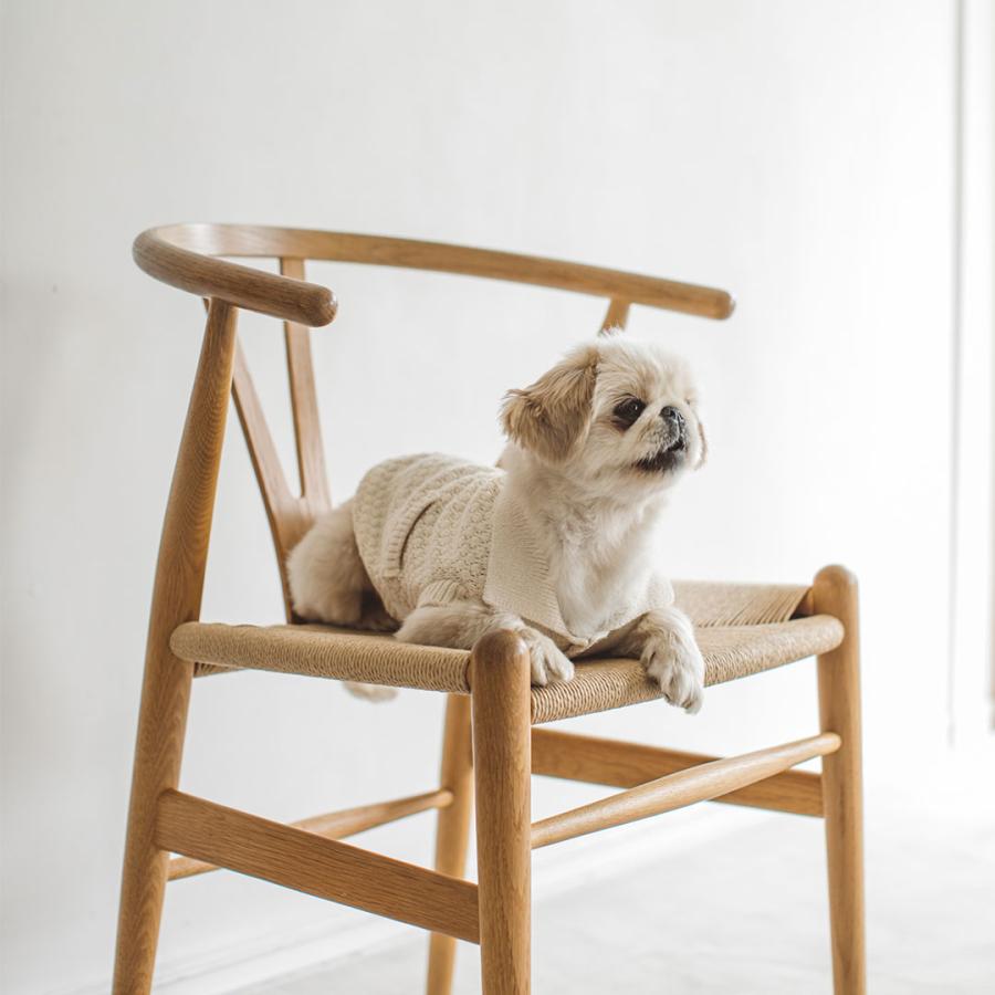 オーガニックポップコーンニット L / LL ウェア 犬服 ドッグ ペット 子犬 セーター かわいい オーガニック シンプル 国産 日本 おしゃれ 旅行の画像