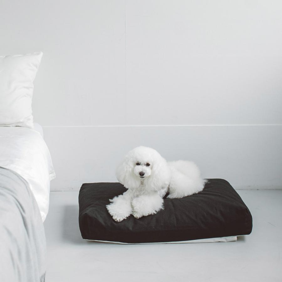 コットンリネンスクエアベッド M ペットベッド 春夏 ペットマット ペットクッション 犬 ドッグ 室内 おしゃれ シンプル 小中型犬 大型犬 洗えるの画像